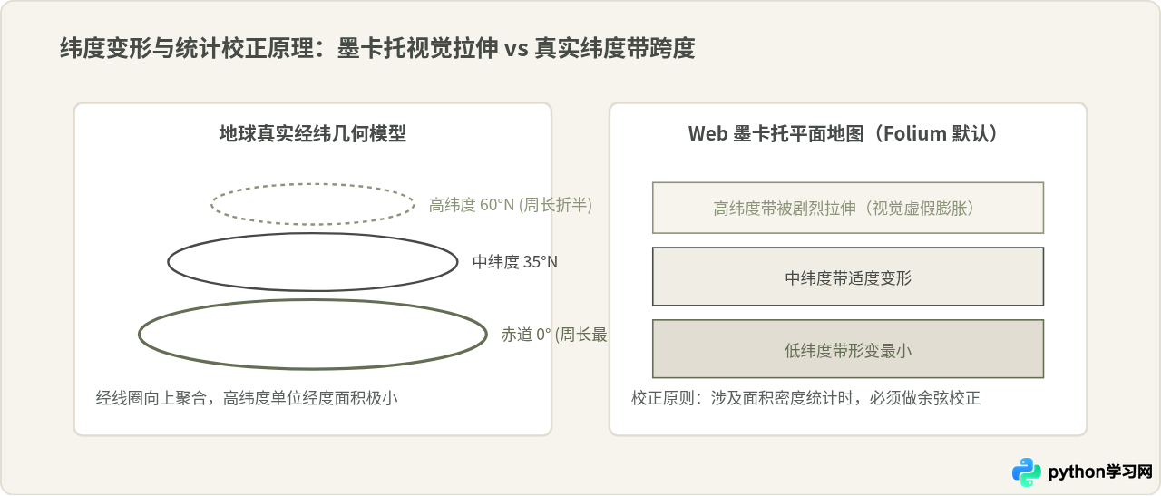 Python地图可视化：怎么用folium和matplotlib展示纬度分布