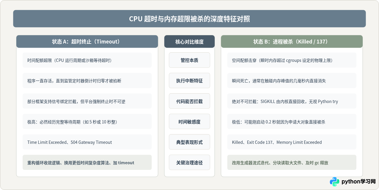 在线运行Python代码超时或被杀进程的原因分析