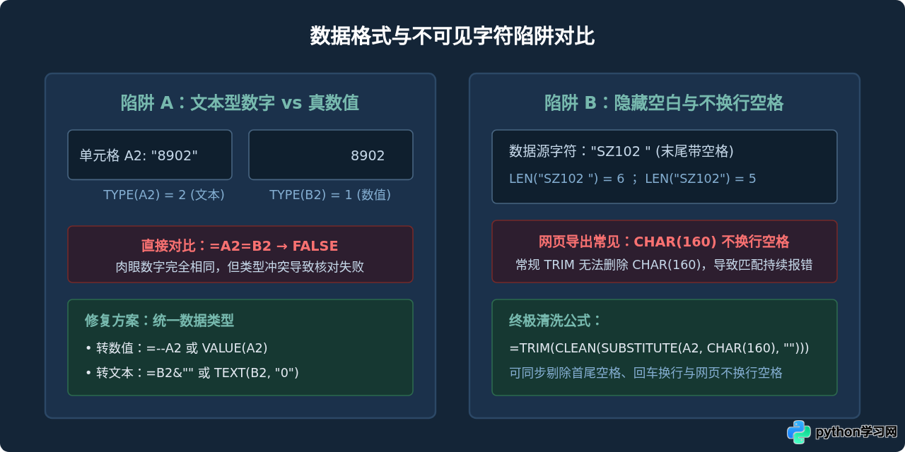 Excel数据对比结果不准确怎么办