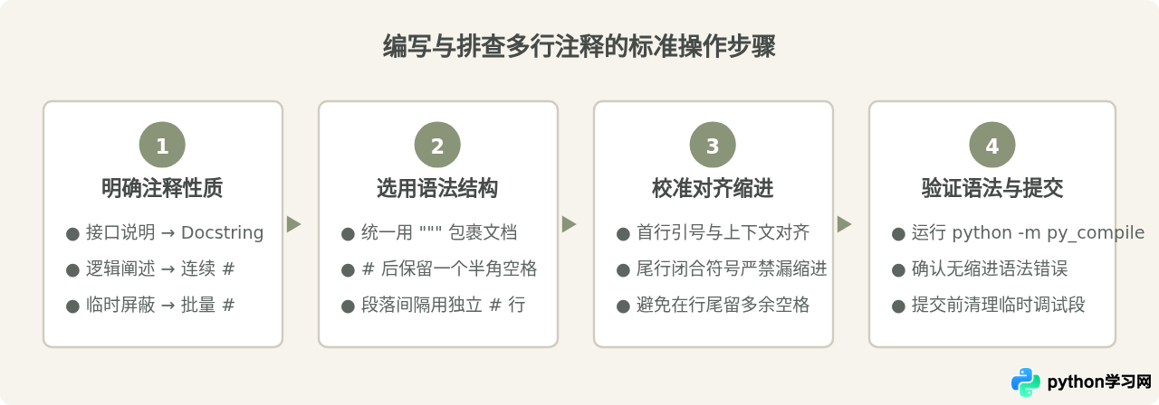 Python多行注释的语法形式与基本用途