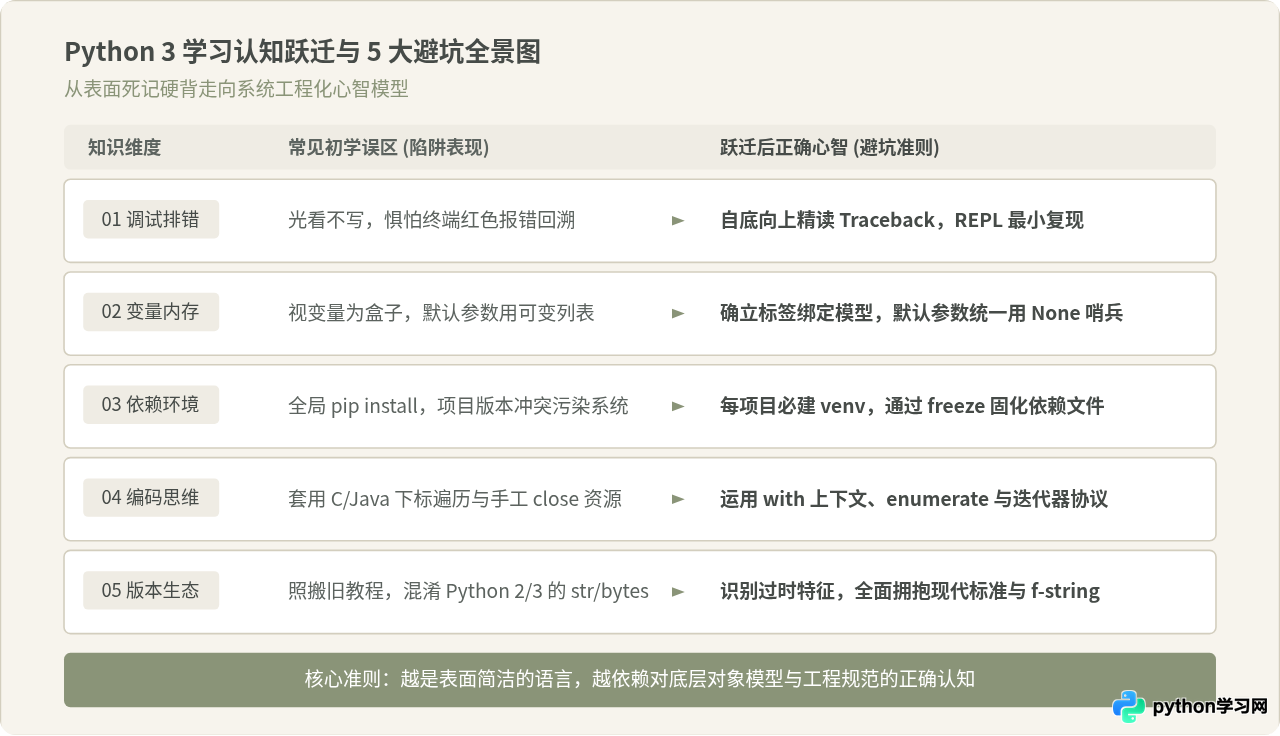 学Python 3常见的5个误区及避坑指南