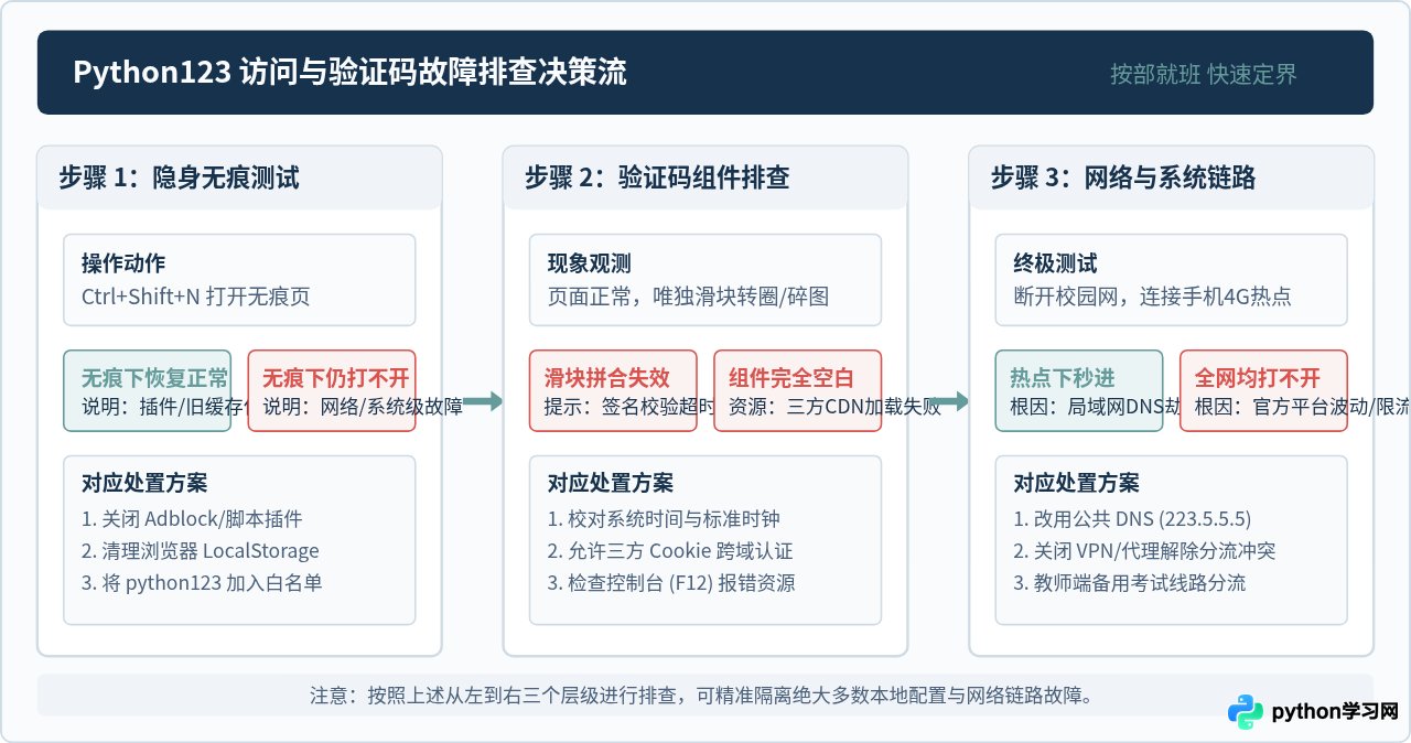 Python123网页版无法加载或验证码不显示怎么解决