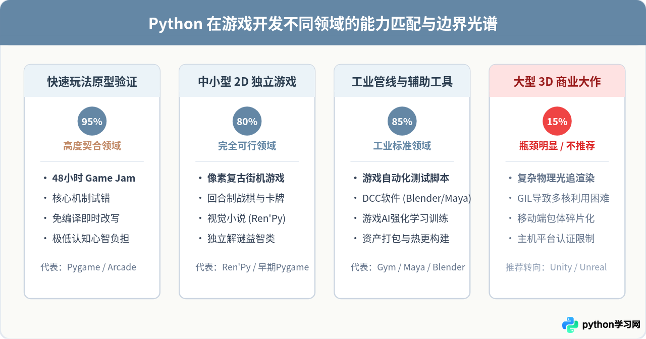 Python能做游戏开发吗？Pygame在游戏原型与独立制作中的应用
