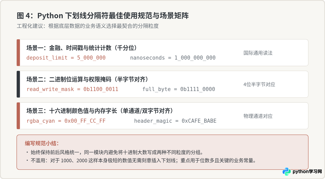 Python数字字面量中下划线分隔符的使用方法