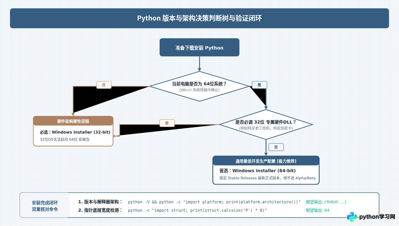 Python下载时怎么区分并选择正确的最新版本(32位/64位)