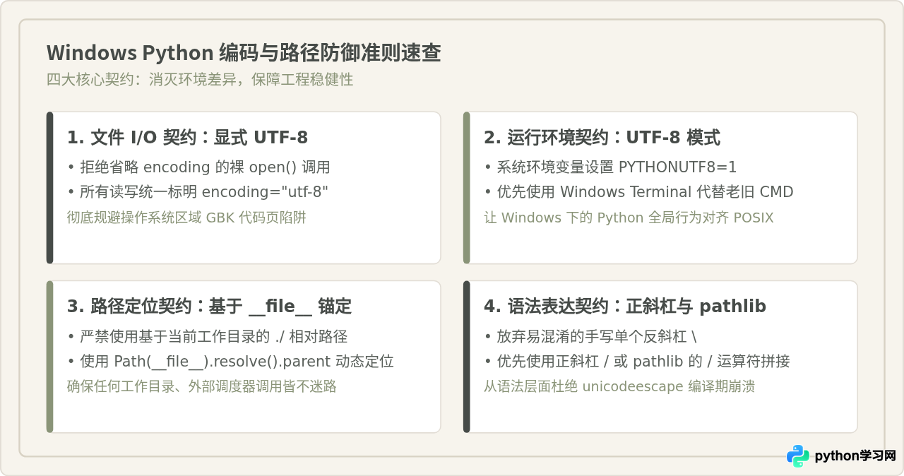 解决Windows运行Python脚本时的编码报错与路径问题