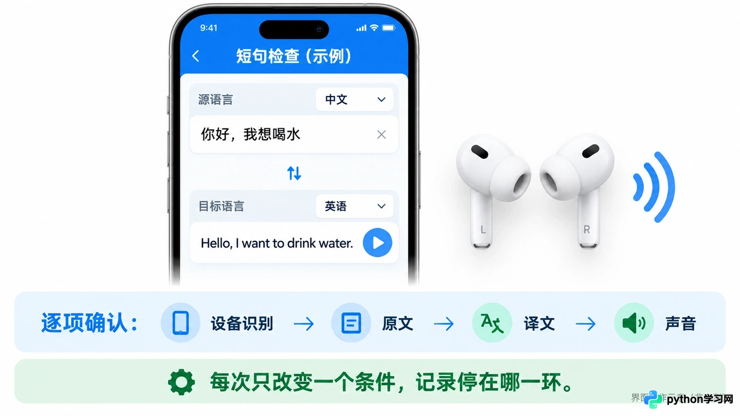 AI翻译耳机连不上或无法翻译？5步排查连接与收音故障