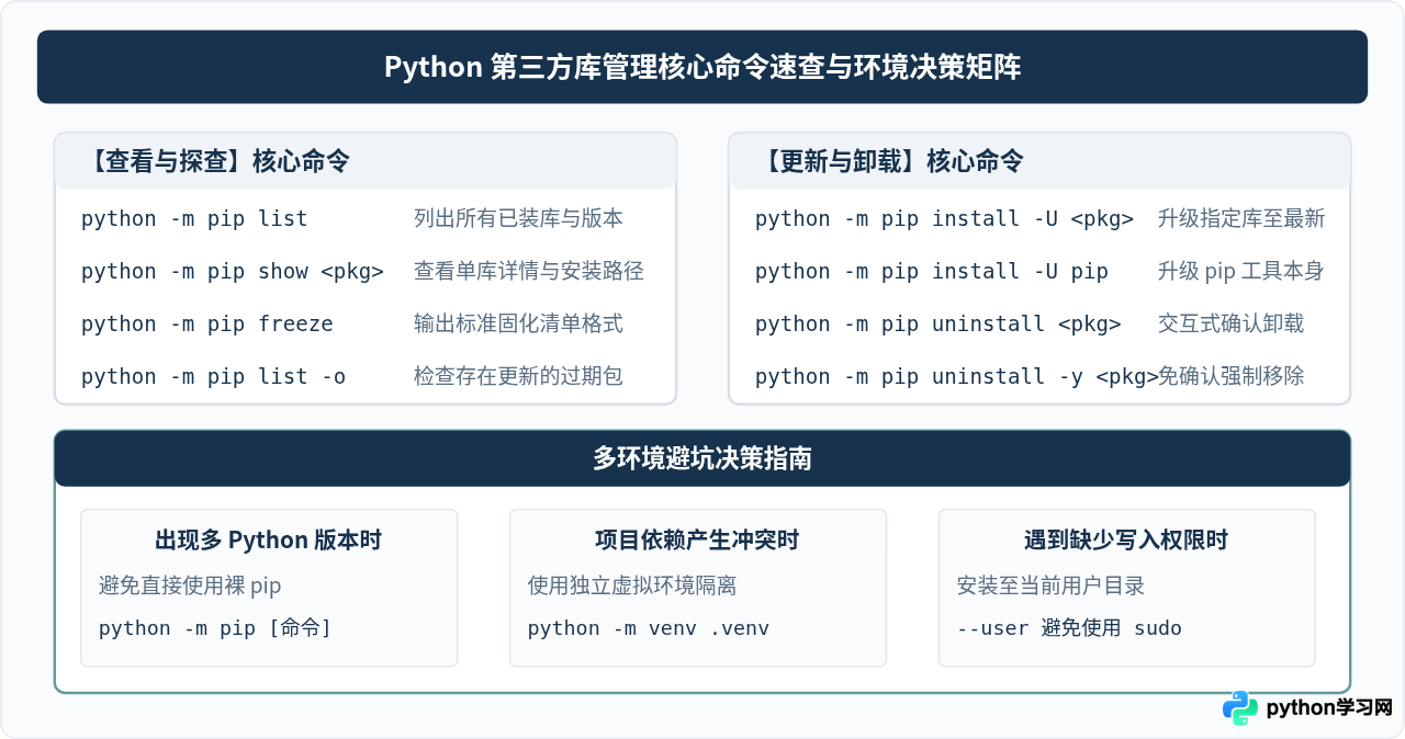 Python怎么查看、更新和卸载已安装的第三方库
