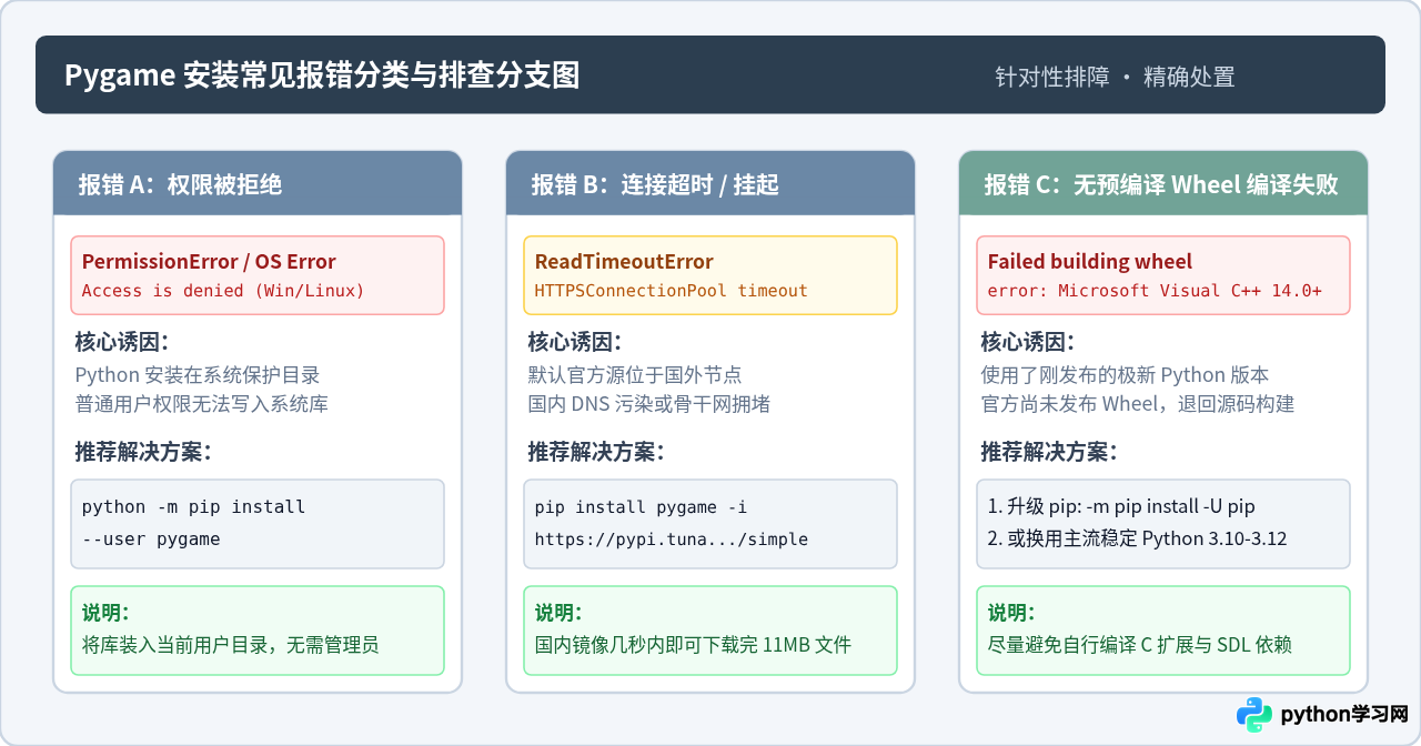 Python怎么使用pip安装pygame