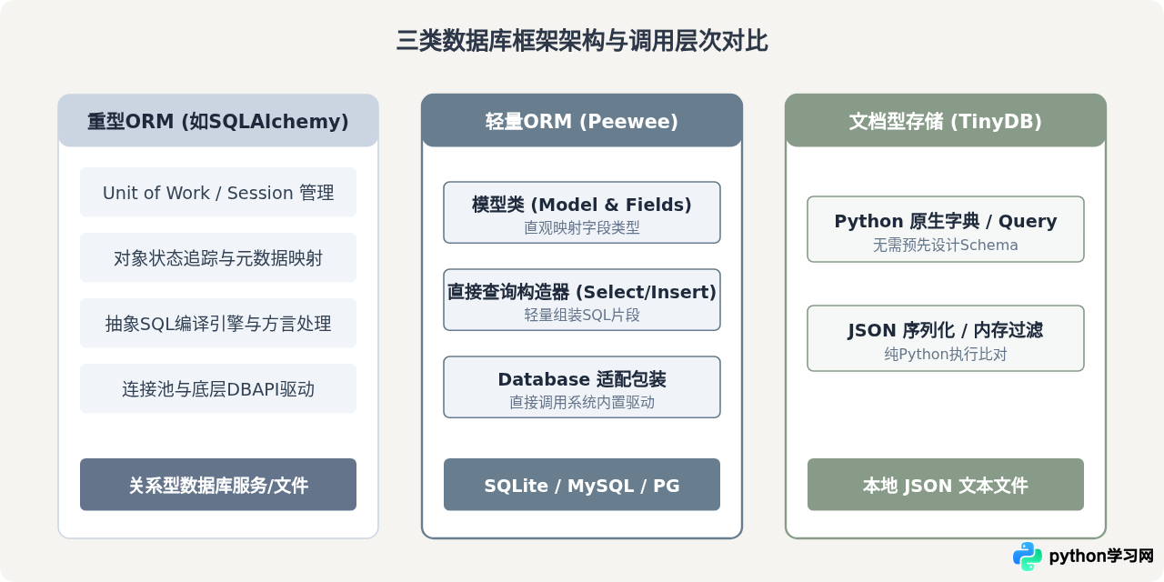 Python轻量级数据库框架推荐：适合小型项目与脚本的ORM工具