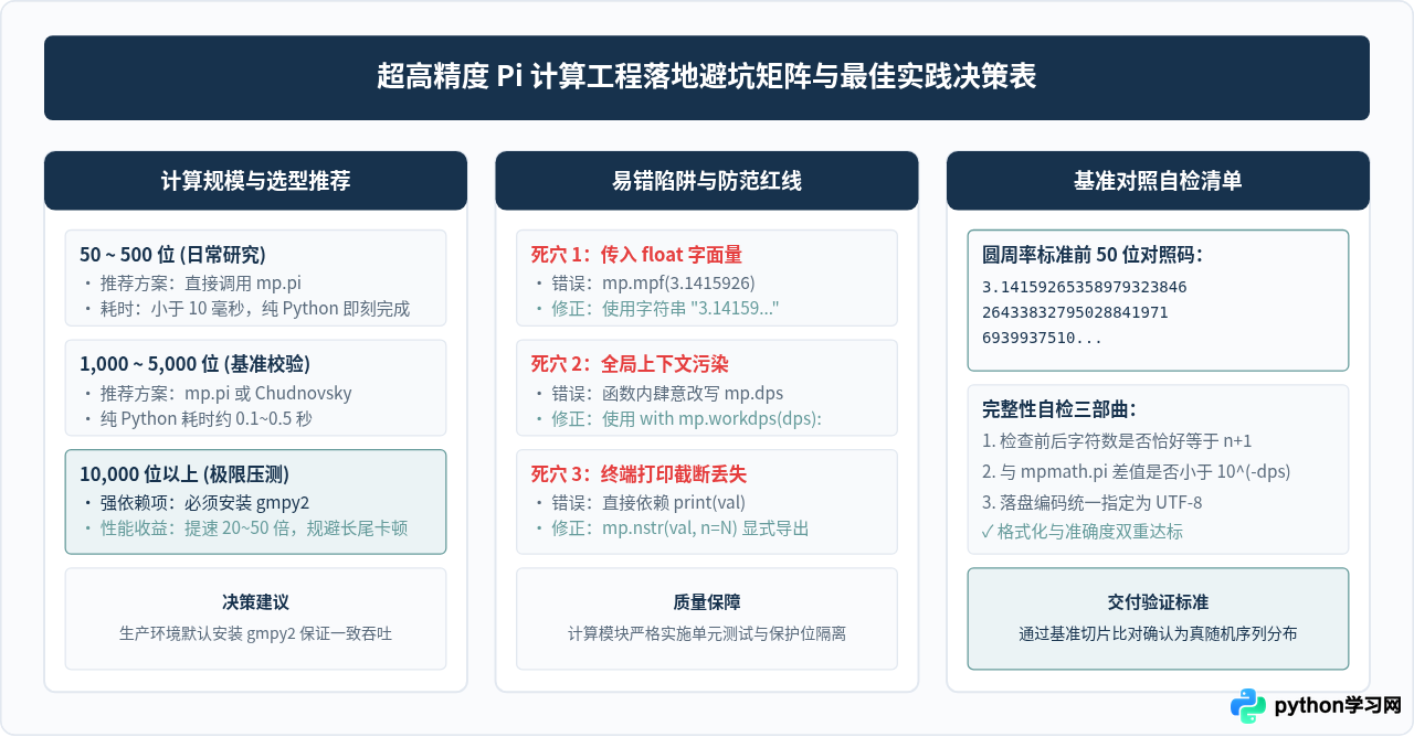 Python使用mpmath库进行超高精度Pi计算