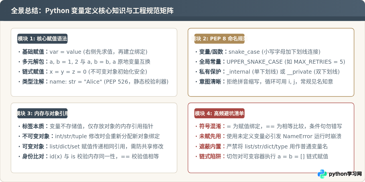 Python中怎么定义变量：基础赋值语法与命名规范