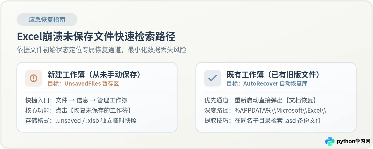 Excel崩溃后怎么找回未保存的文件？自动恢复文件位置与还原步骤