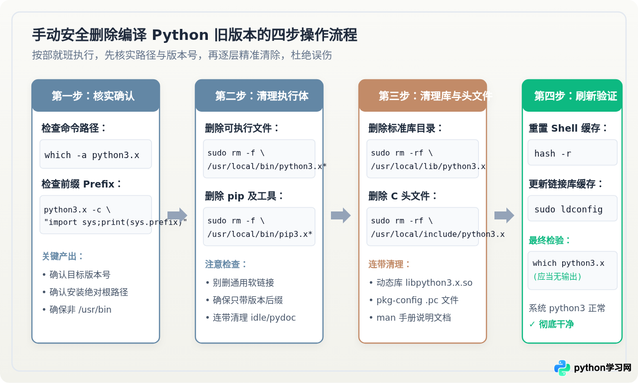 Linux系统怎么手动删除编译安装的Python旧版本
