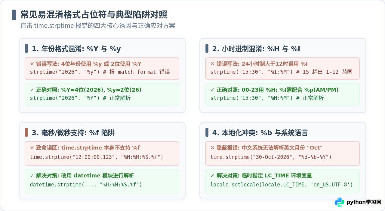 Python time.strptime解析时间字符串报错怎么办