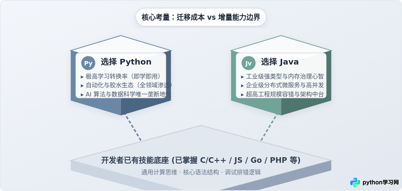 已会一门语言，再学Python或Java哪个边际效益更高