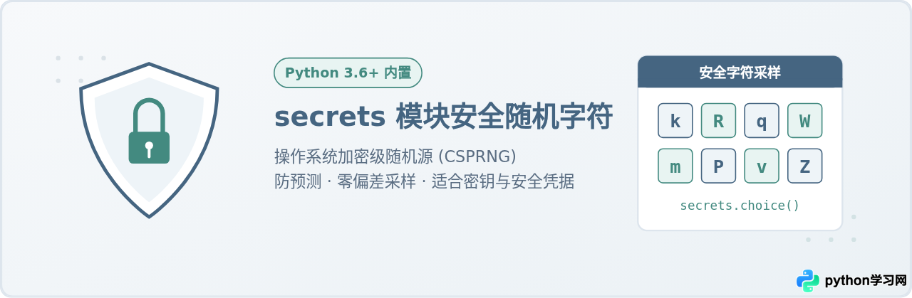 Python用secrets模块生成更安全的随机字母