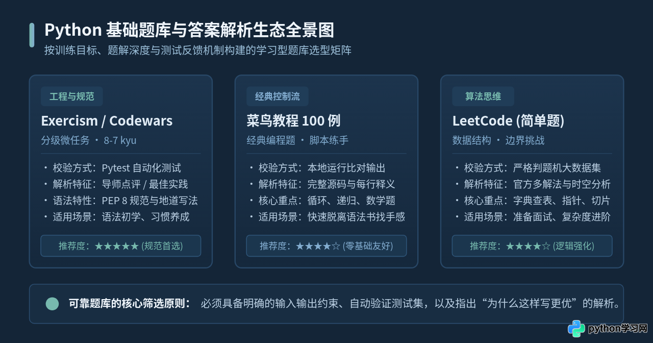哪里可以找到可靠的Python编程基础题库与答案解析？