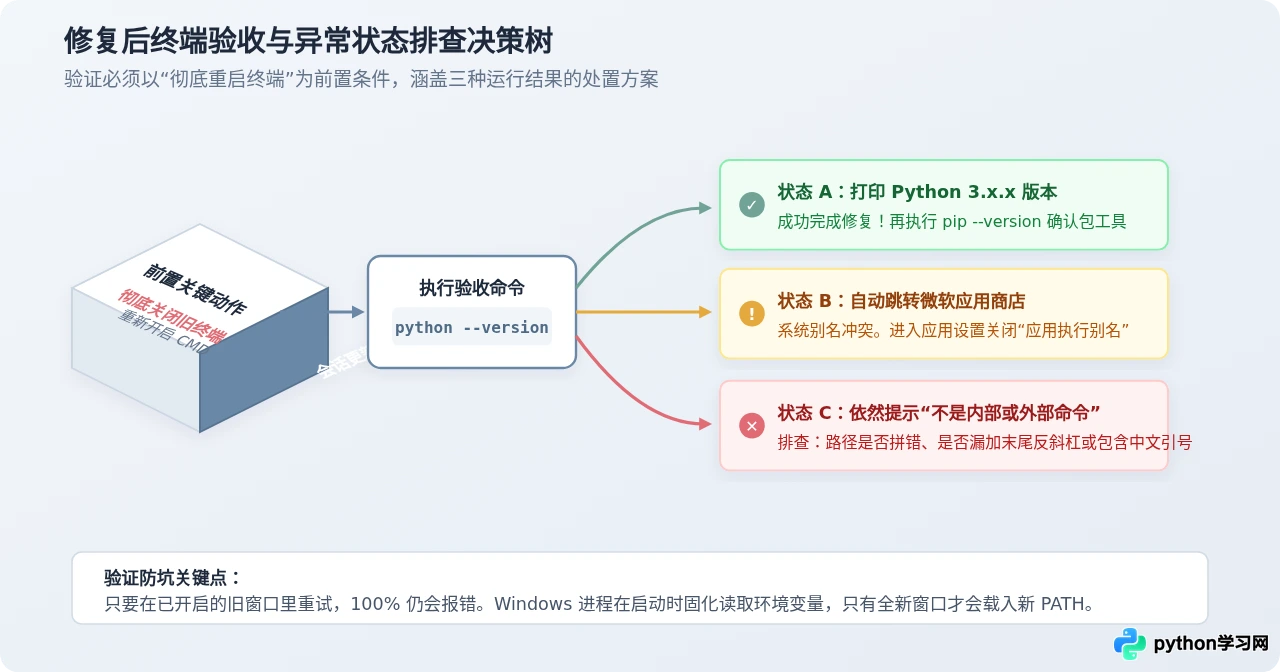 Windows命令行运行Python提示“不是内部或外部命令”怎么解决