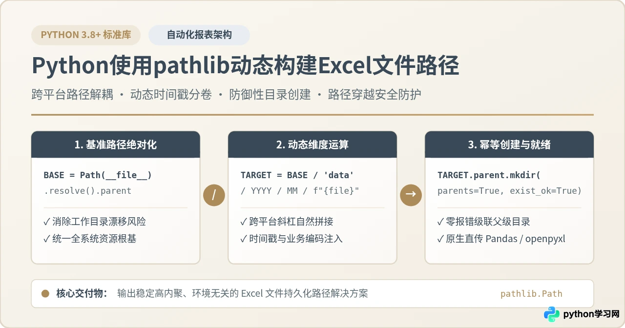 Python使用pathlib动态构建Excel文件路径的最佳实践