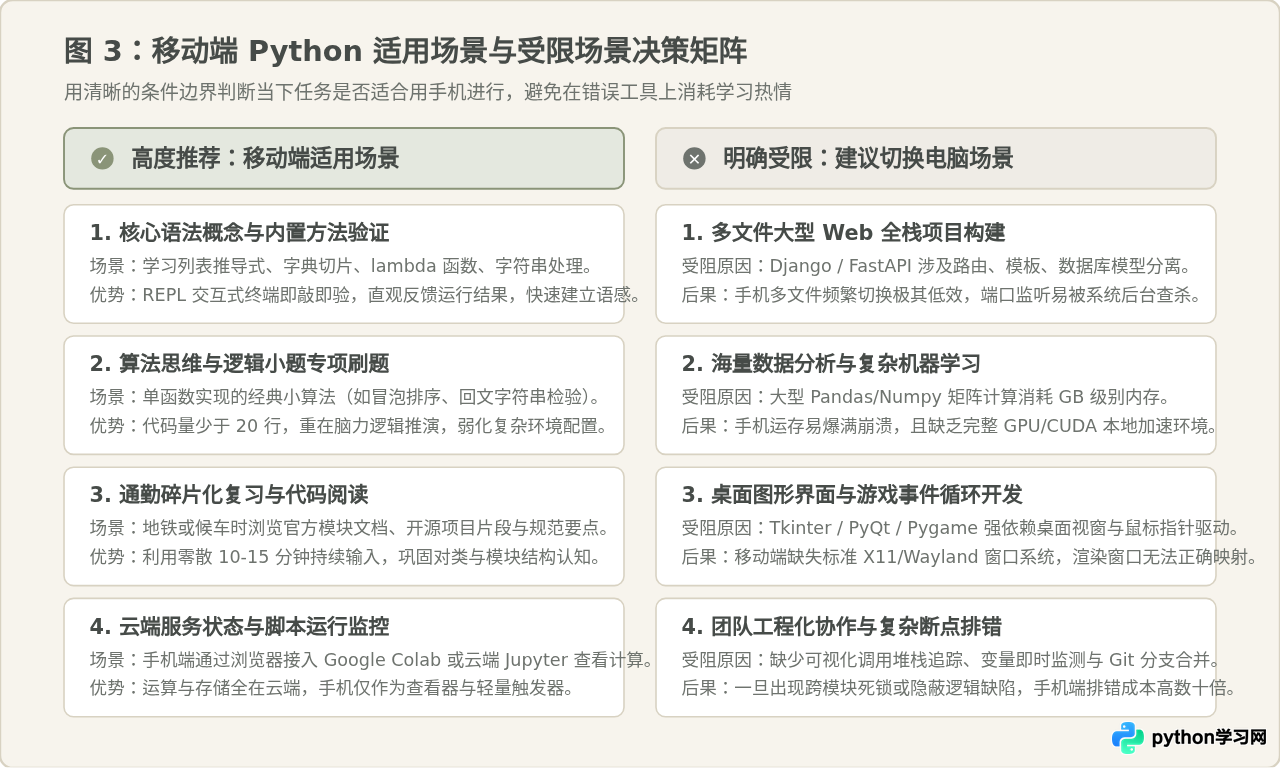 用手机学Python可行吗？移动端编程的适用场景与局限性分析
