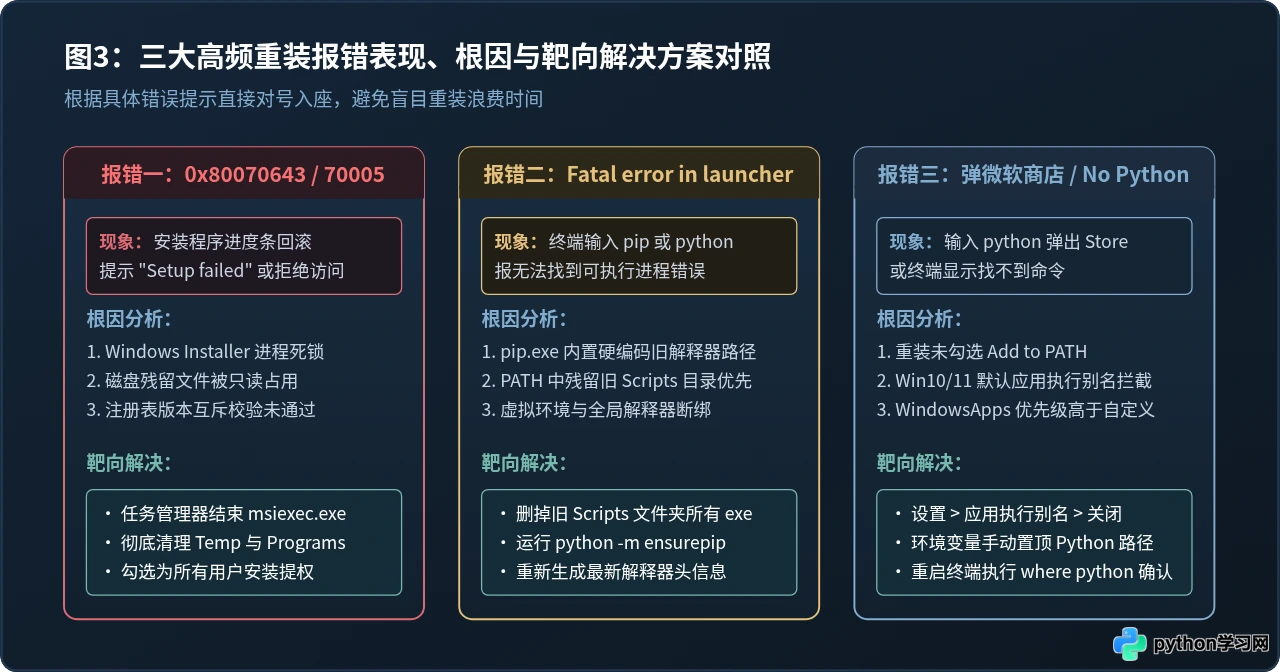 卸载Python后重新安装报错怎么办？常见冲突排查与解决