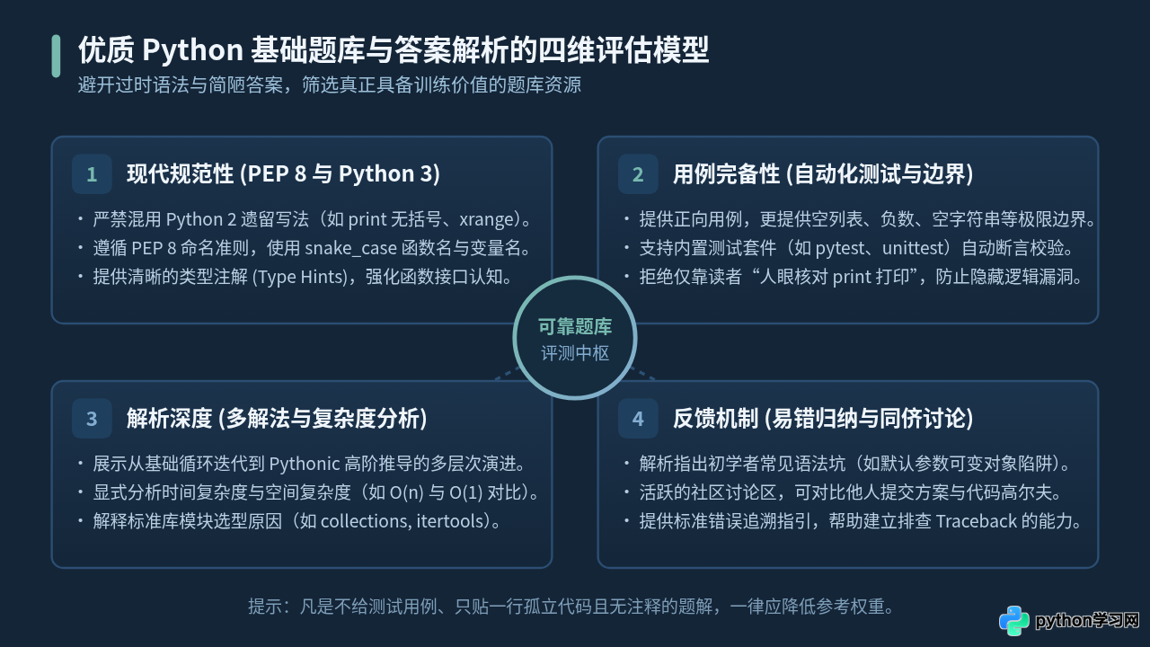 哪里可以找到可靠的Python编程基础题库与答案解析？