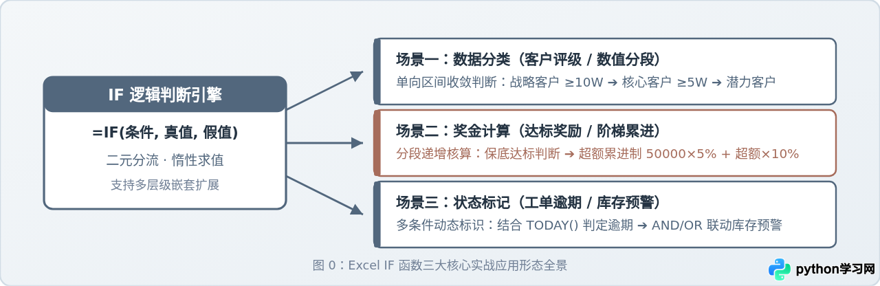 利用Excel IF函数进行数据分类、奖金计算与状态标记