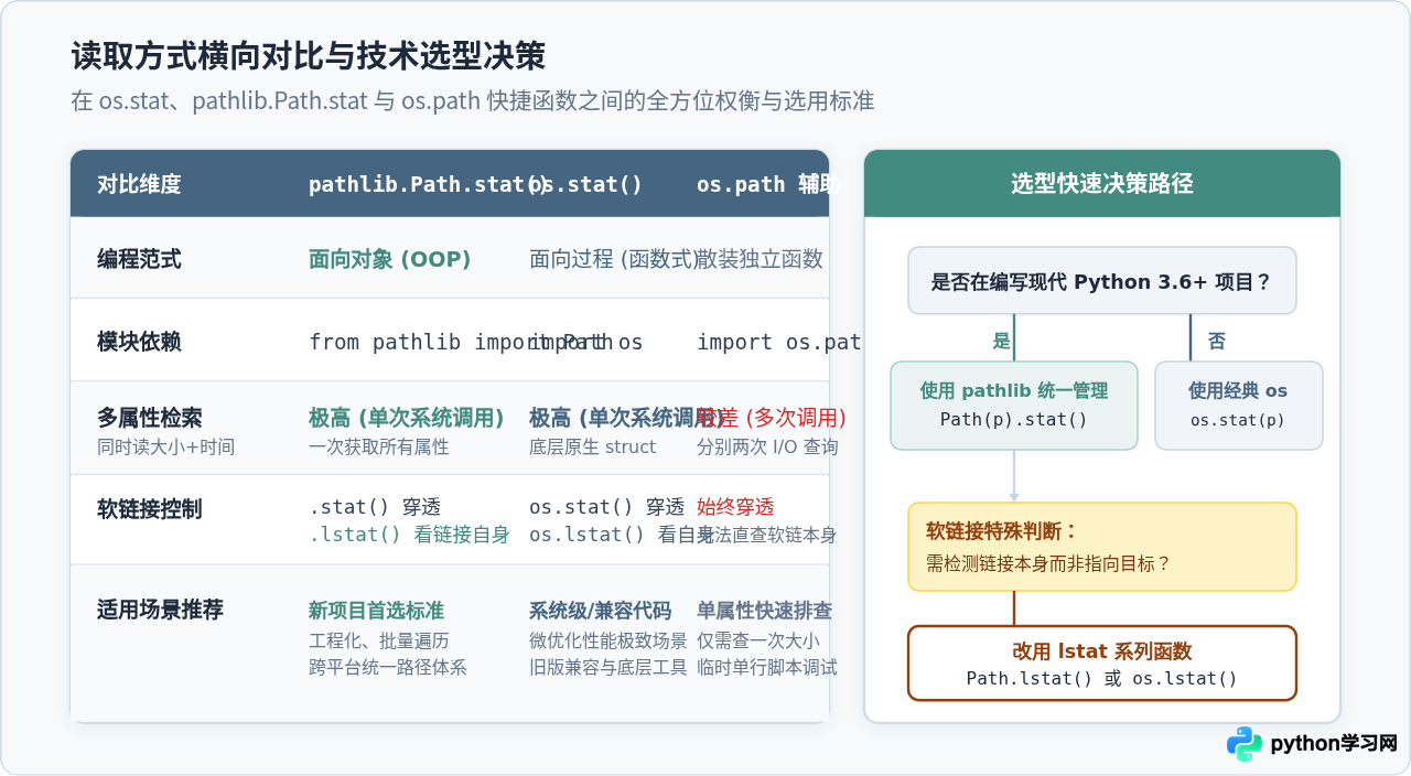 Python怎么获取文件大小和修改时间？os.stat与pathlib属性读取方法