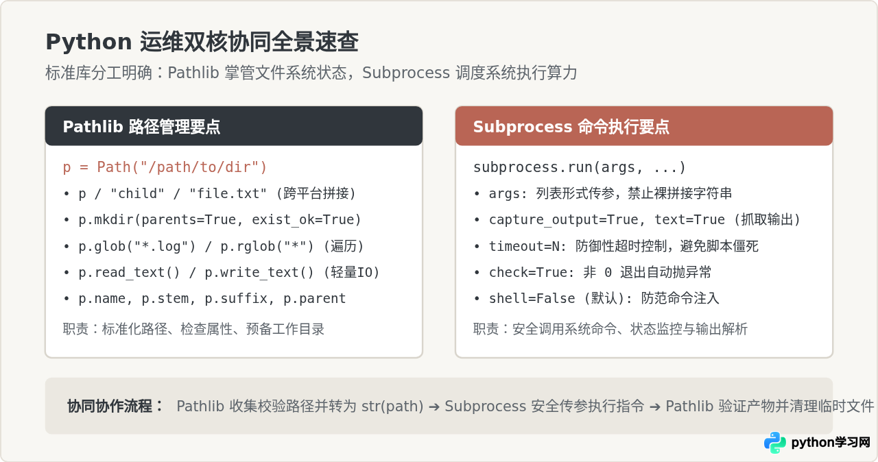 Python运维脚本必备库：Subprocess执行命令与Pathlib管理路径