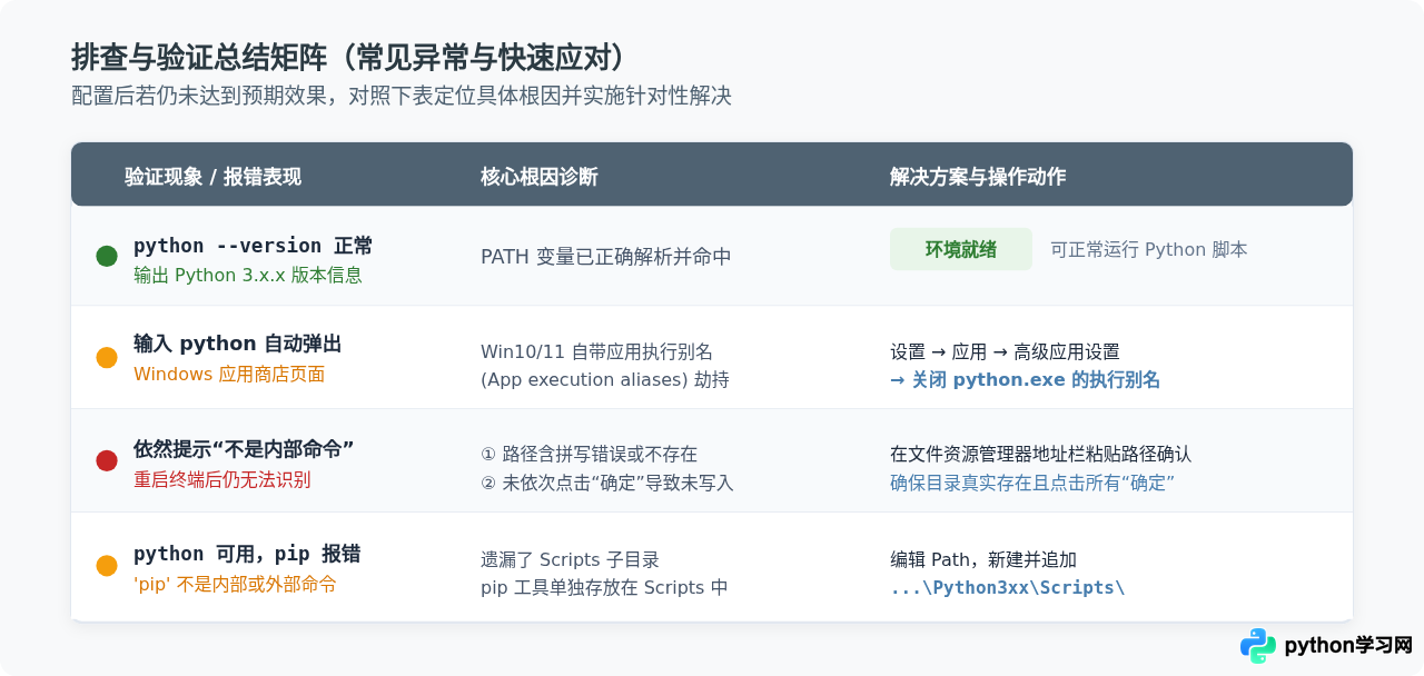 解决“Python不是内部或外部命令”：Windows环境变量配置教程