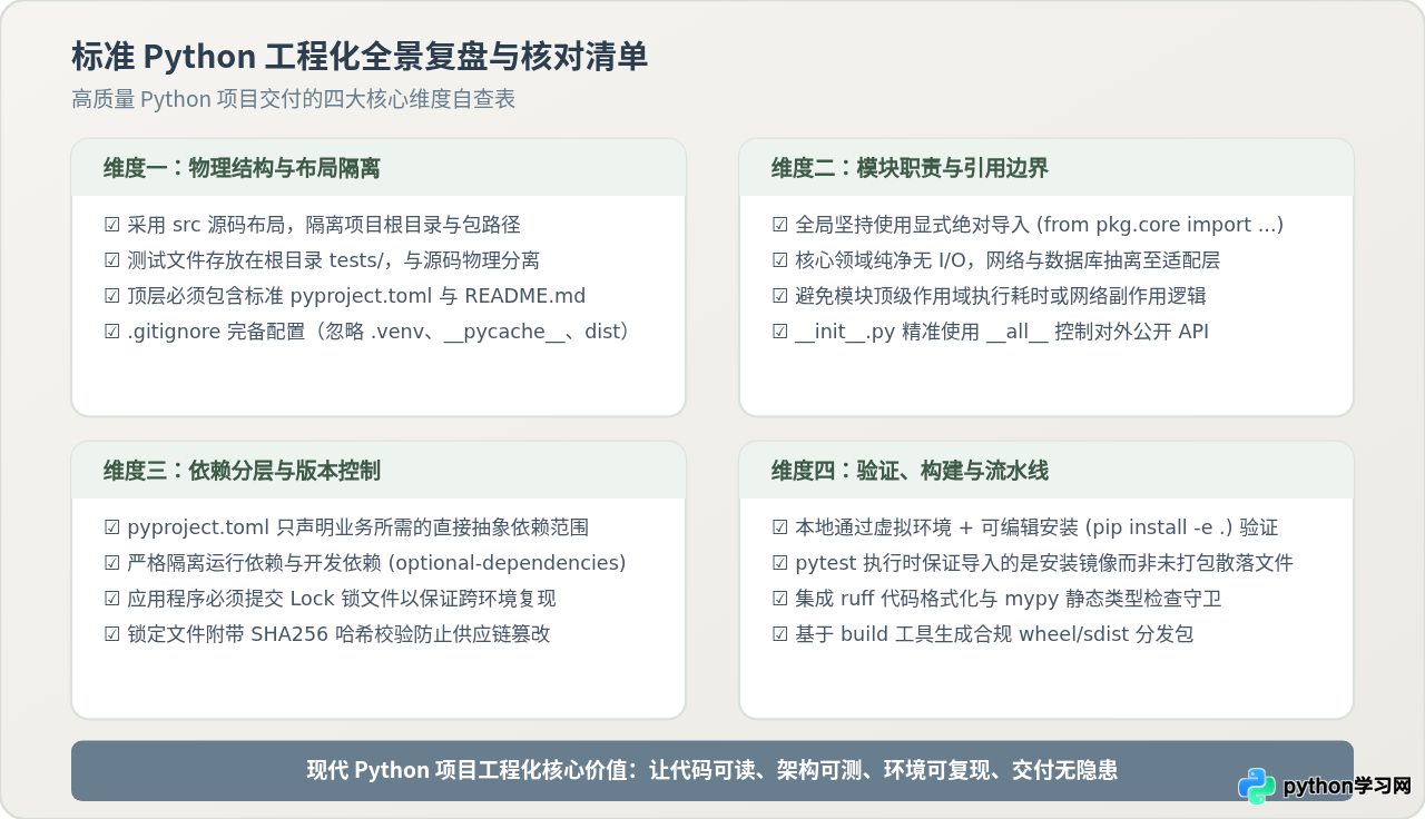 标准Python项目结构指南：模块划分与依赖管理
