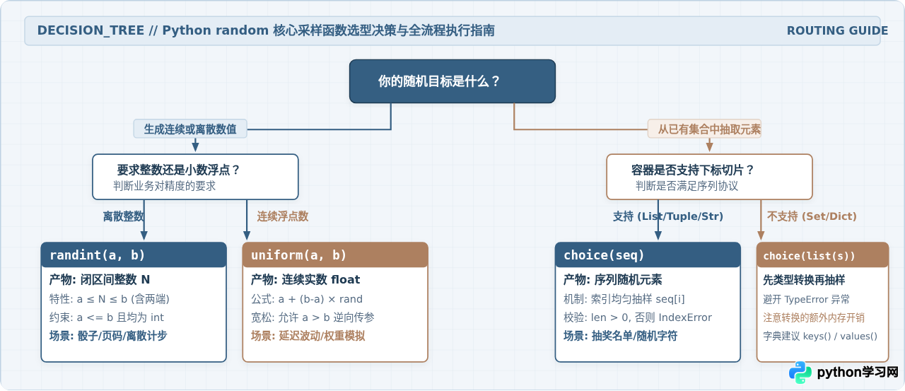 Python random模块基础：randint、uniform与choice用法详解