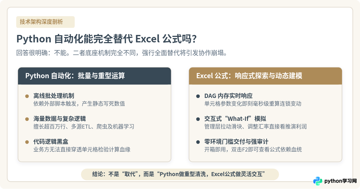 Python自动化办公能完全替代Excel公式吗？局限性解析