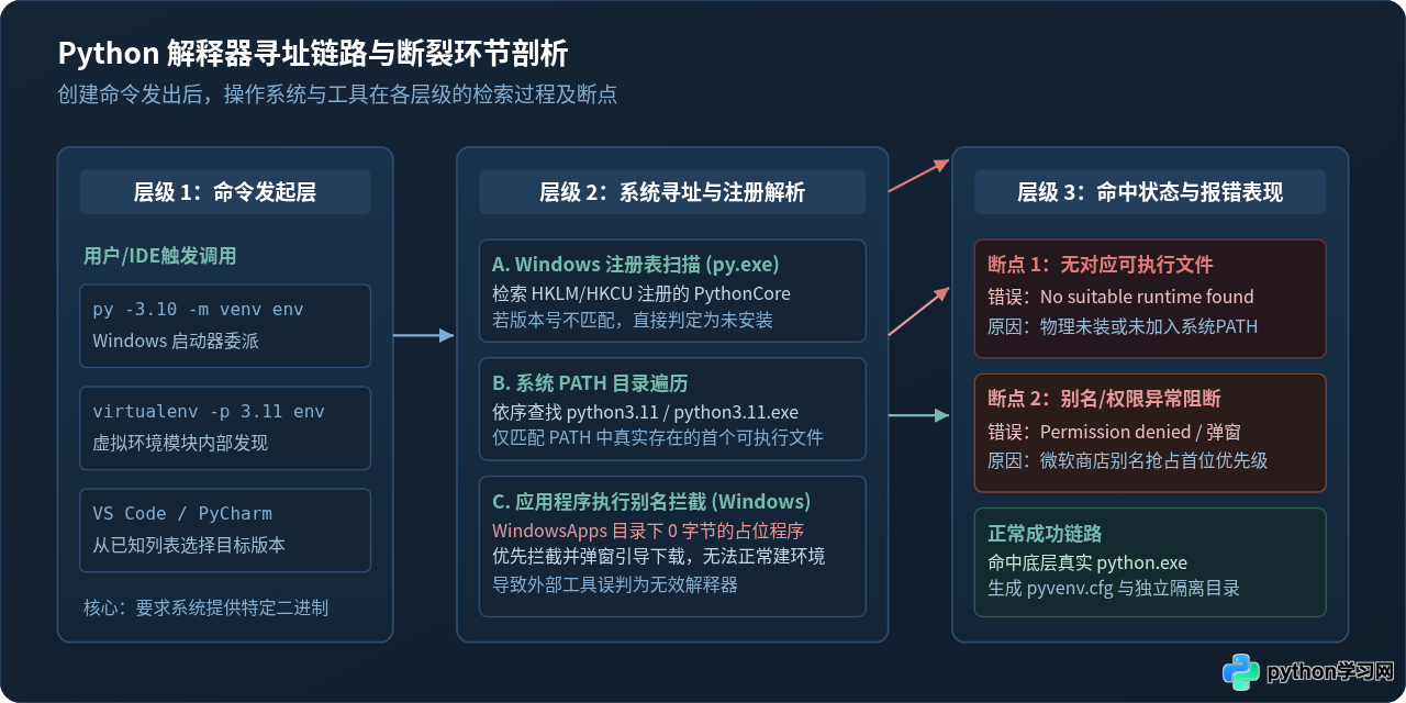 创建Python虚拟环境报错“找不到指定版本”怎么解决