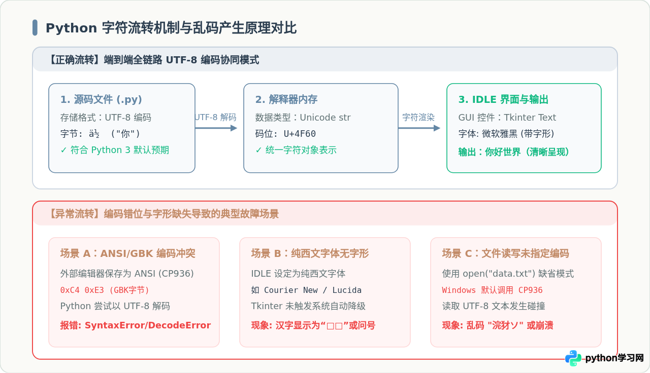 Python IDLE中文乱码或无法输入怎么解决