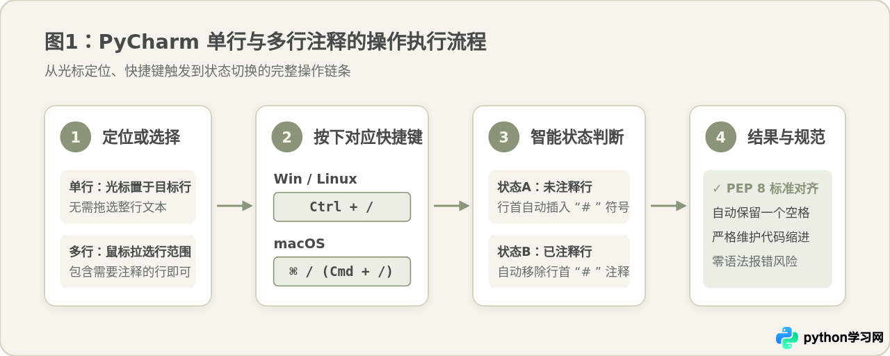 PyCharm单行和多行注释快捷键是什么