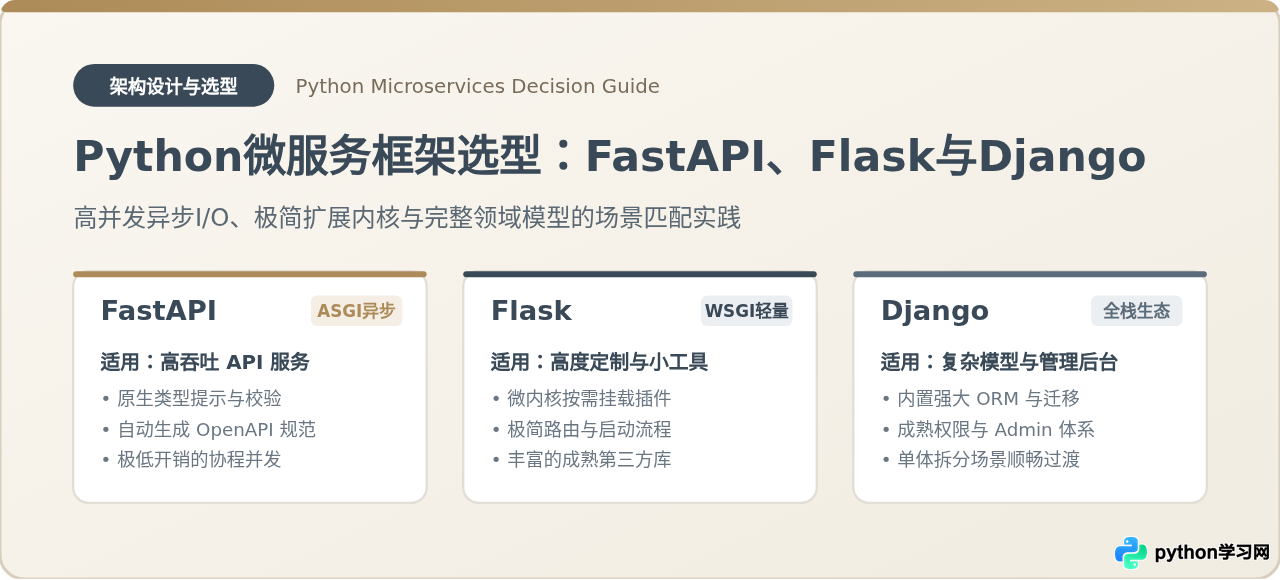 Python微服务框架选型：FastAPI、Flask与Django的适用场景对比
