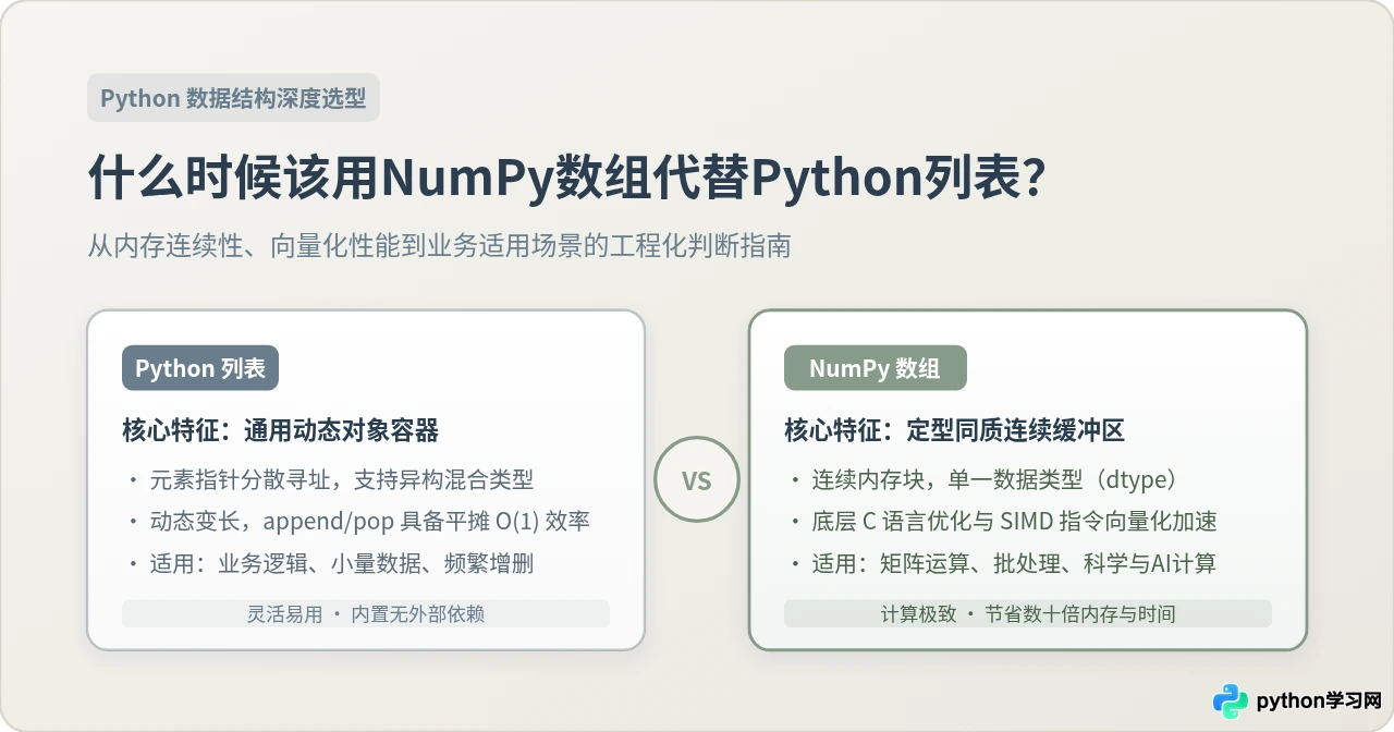 什么时候该用NumPy数组代替Python列表？