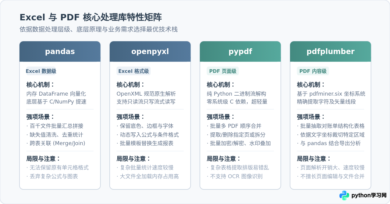 Python 3自动化办公常用库推荐：实现Excel与PDF批量处理