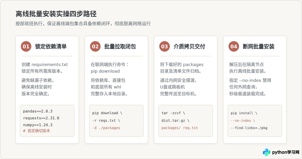 无网络环境怎么离线批量安装Python常用库whl