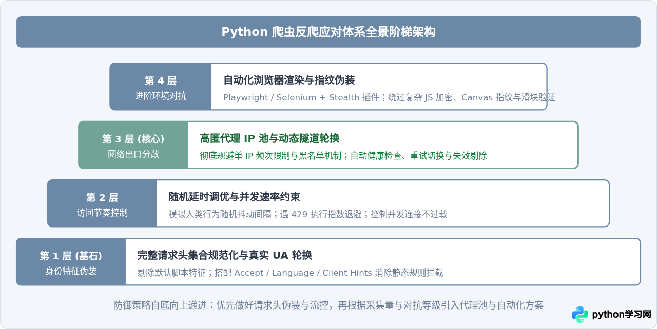 Python爬虫被反爬怎么办？常见User-Agent检测与IP封禁应对策略