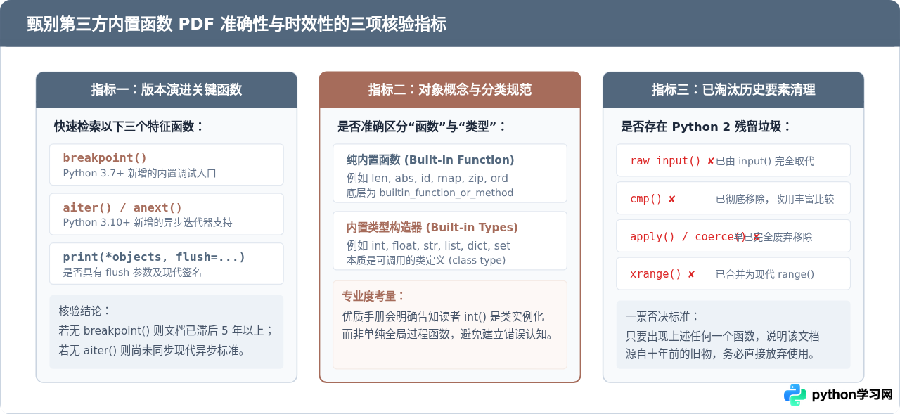 哪里可以下载到准确且更新的Python内置函数大全PDF？