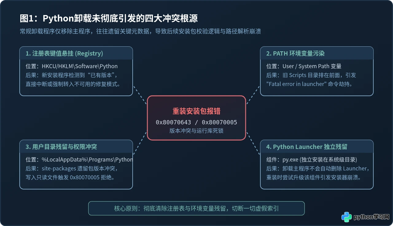 卸载Python后重新安装报错怎么办？常见冲突排查与解决