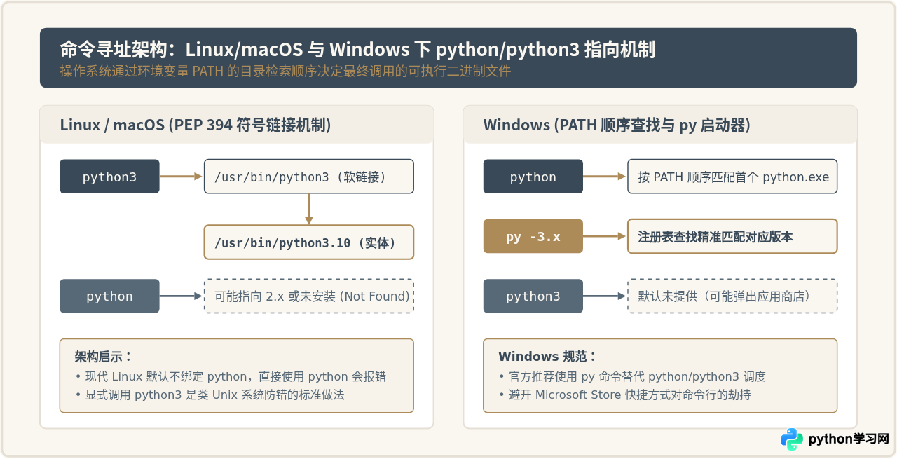 Python指定版本运行脚本：Python3与Python命令的区别