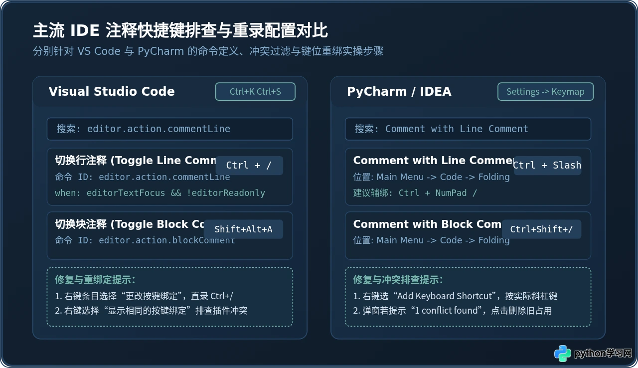 Python IDE注释快捷键无效怎么办