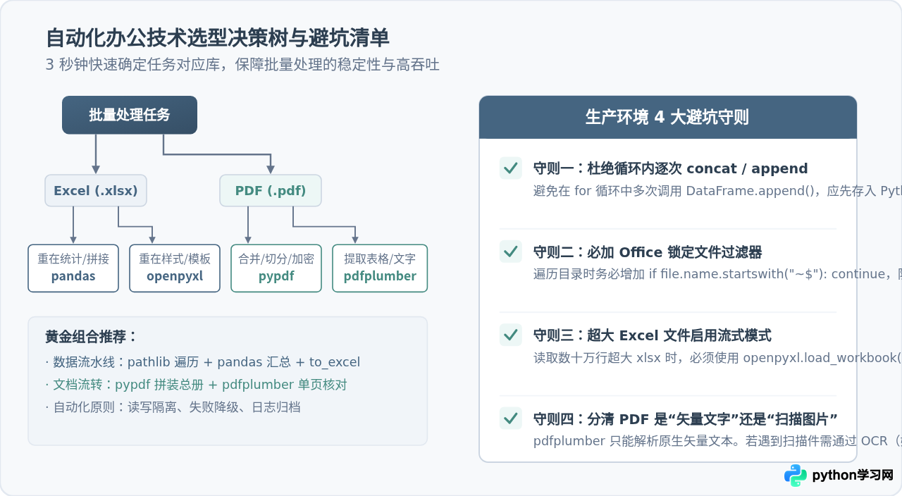 Python 3自动化办公常用库推荐：实现Excel与PDF批量处理