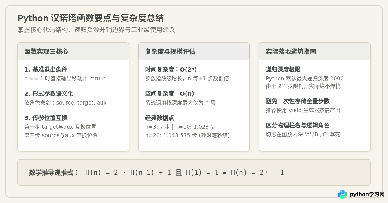 怎么用Python函数实现汉诺塔算法？