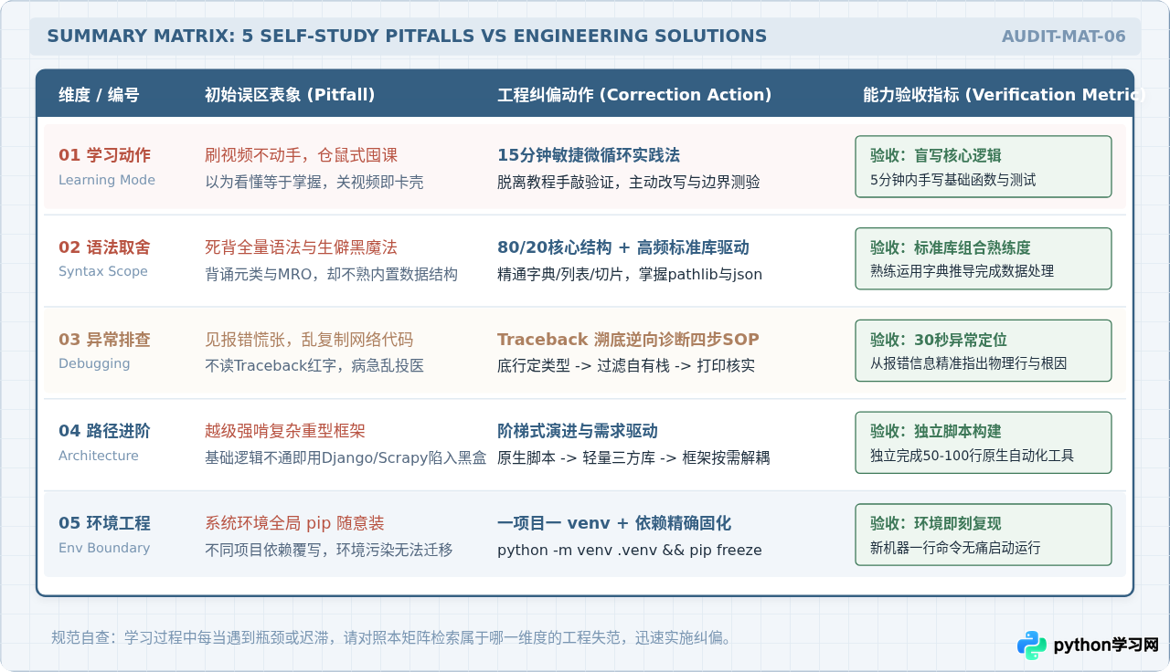 Python自学避坑指南：初学者常见的5个误区与纠正