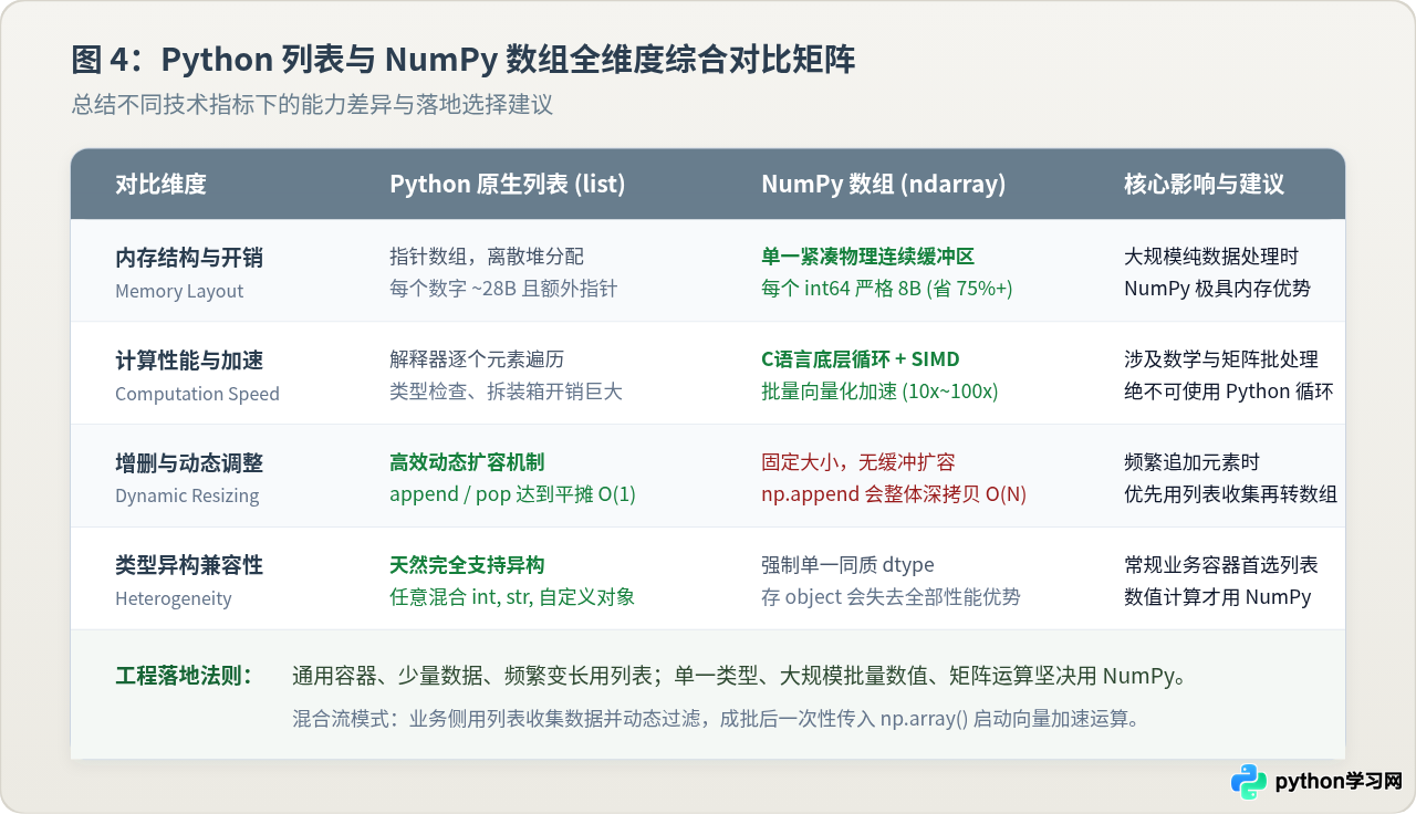 什么时候该用NumPy数组代替Python列表？